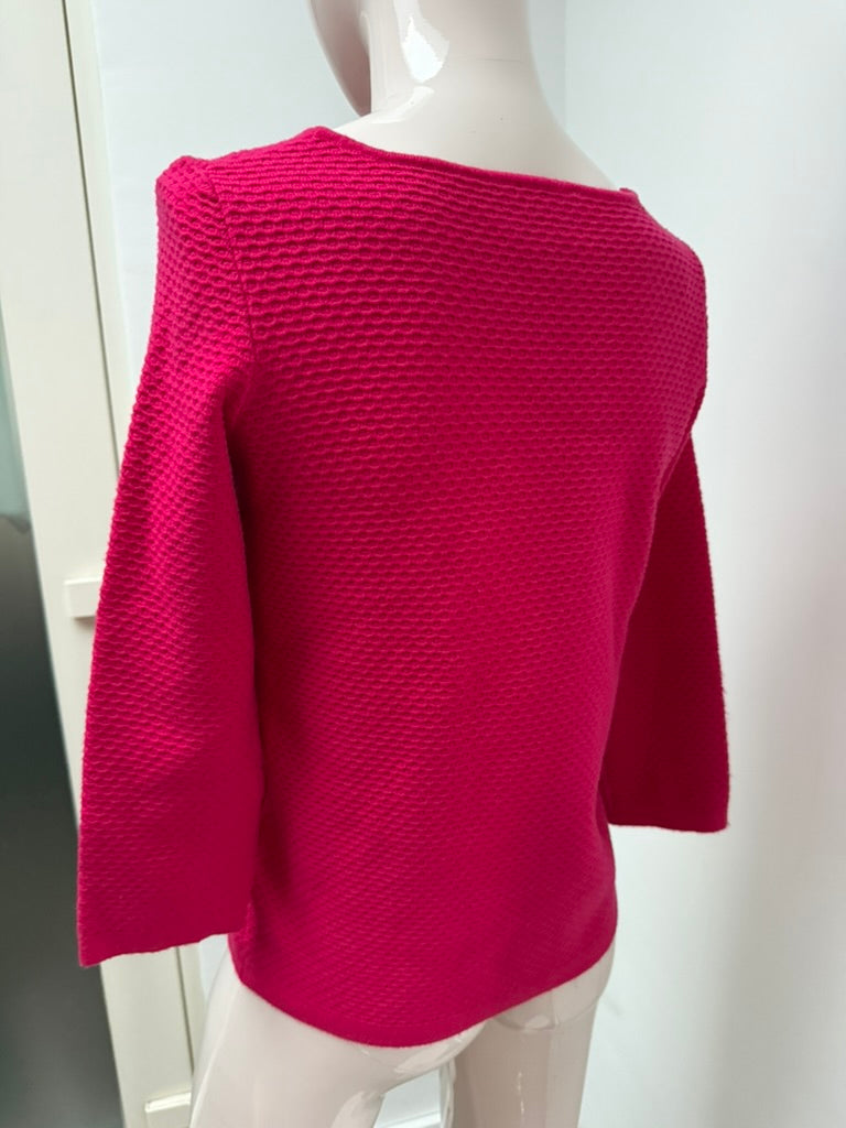 Maison 123 - Trui - roze, wafelstructuur, driekwartsmouwen - S