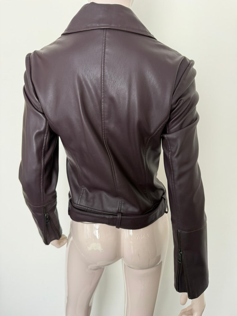 Ted Baker - Jasje - paars, asymmetrische ritssluiting, riem in taille - XS