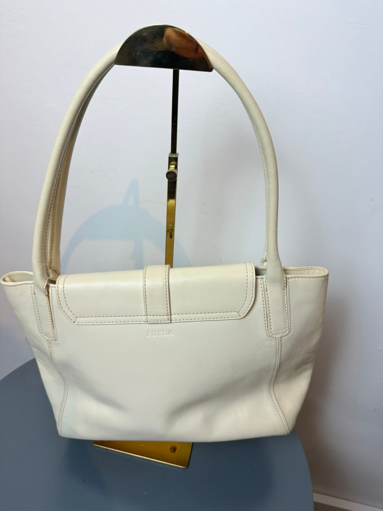 Furla Handtas leder crème