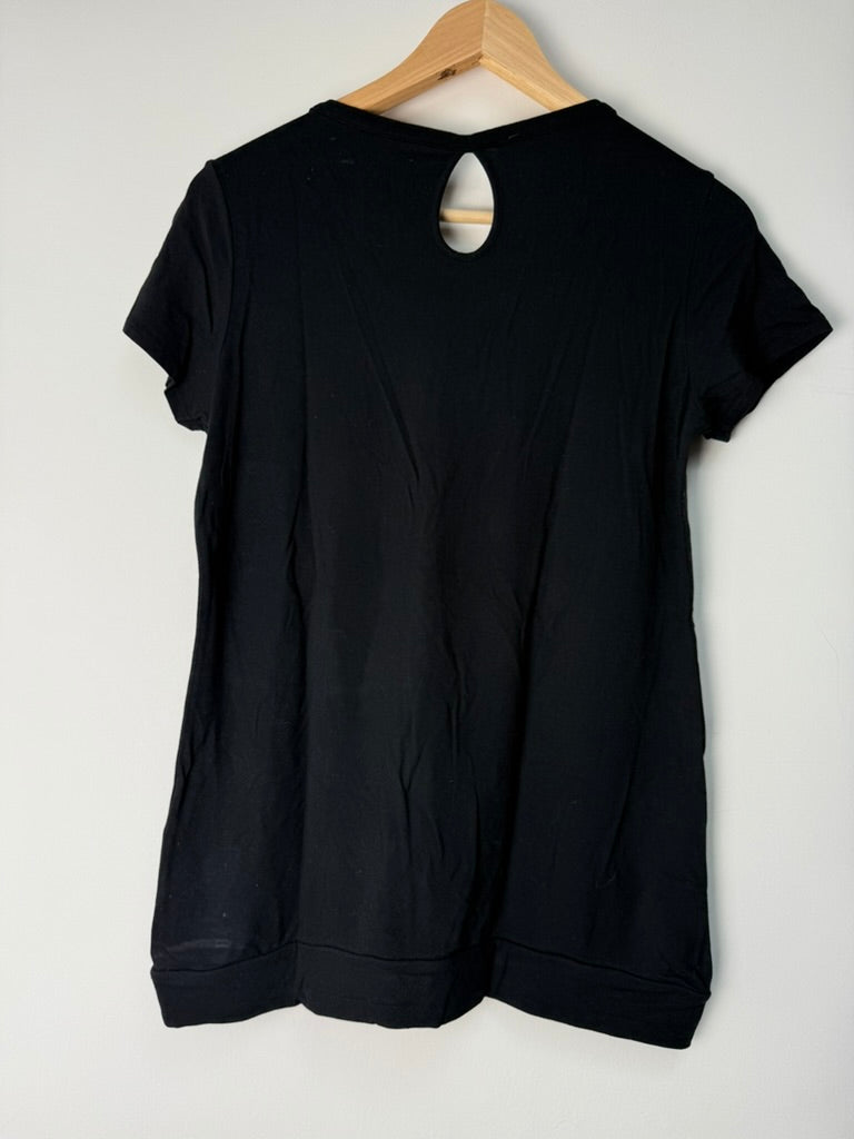 Mayerline Brussels - Blouse - zwart, glinsterende bies, korte mouw - M