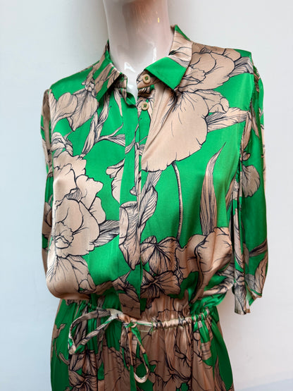 Munthe jurk groen/beige maat 40