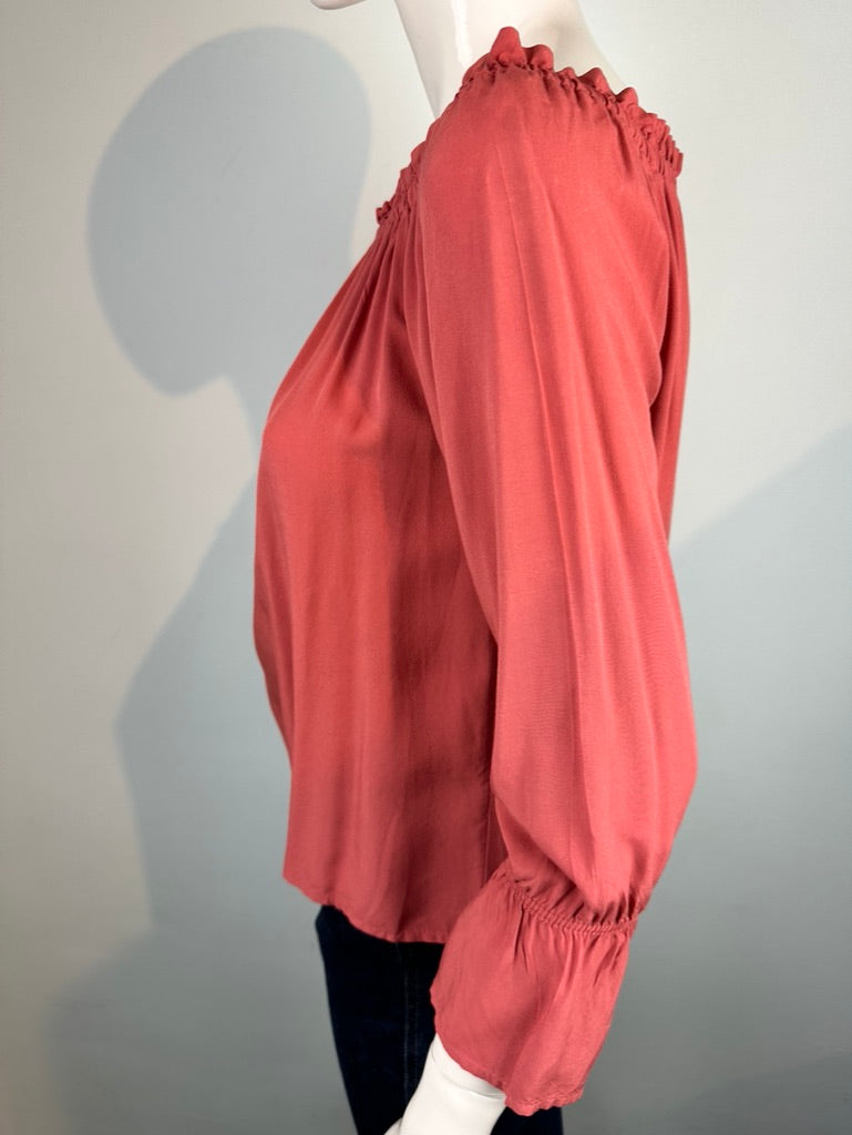 Subdued roestbruine blouse maat XS