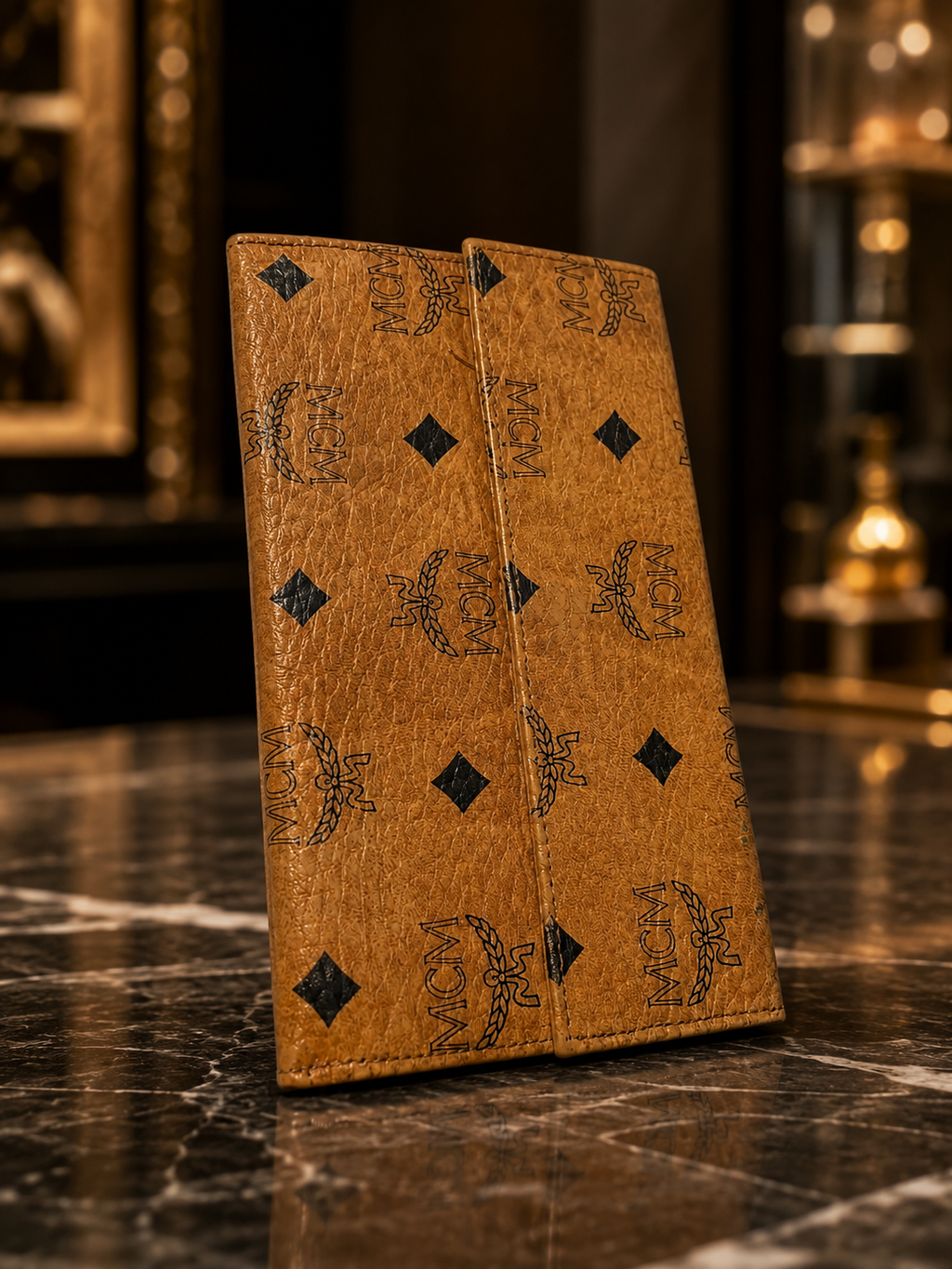 MCM Portemonnee cognac in visetos print