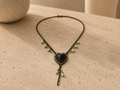 Kraaltjes Ketting met hart in Zwart, groen