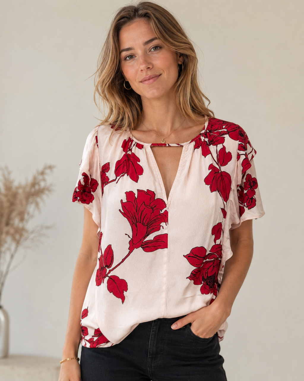 Morgan de Toi blouse met rode bloemen – maat 36