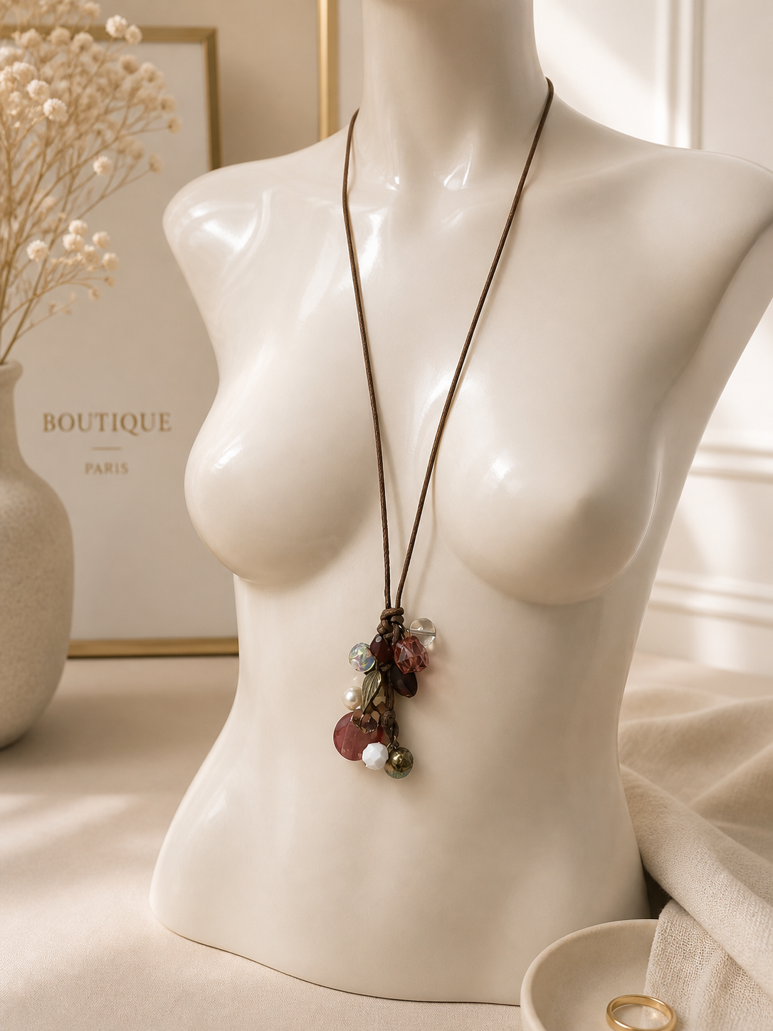 ketting Bruin, multikleur, rose, wit, goud