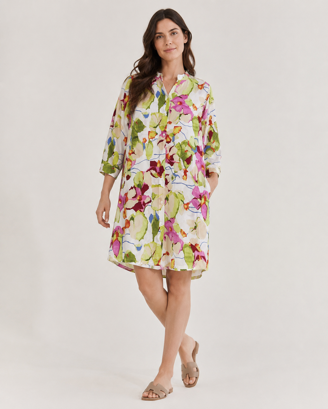 Soulmate Jurk maat M Wit met multicolor bloemenprint
