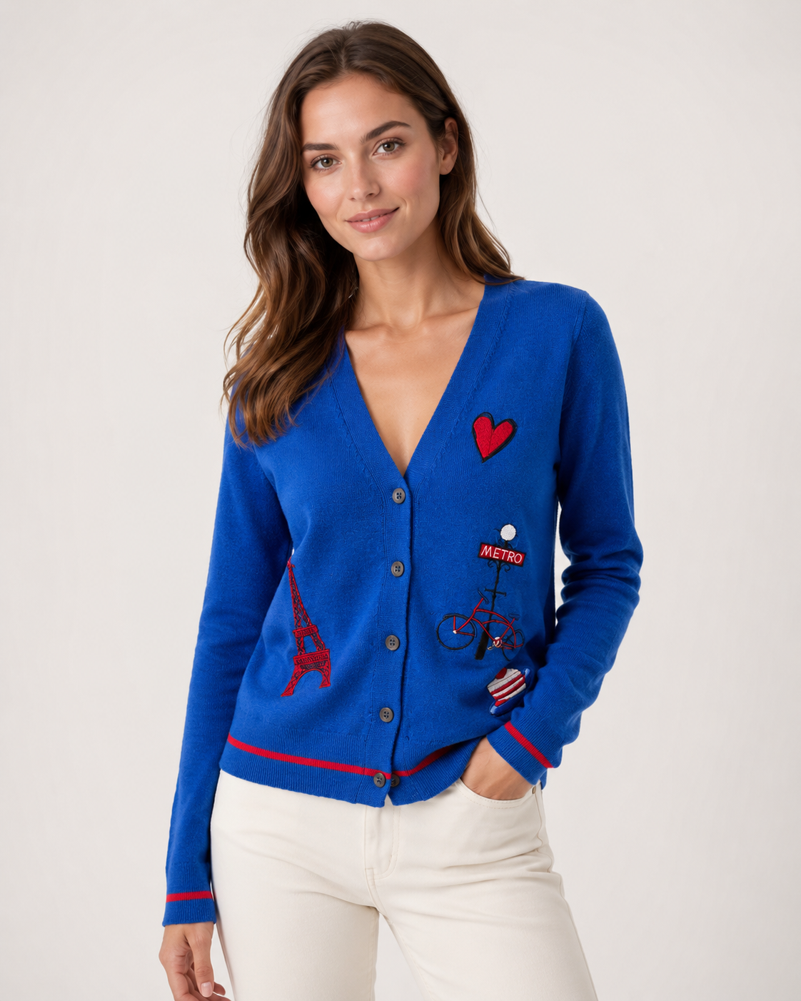Riani vestje met lange mouw "Paris" blauw maat 36
