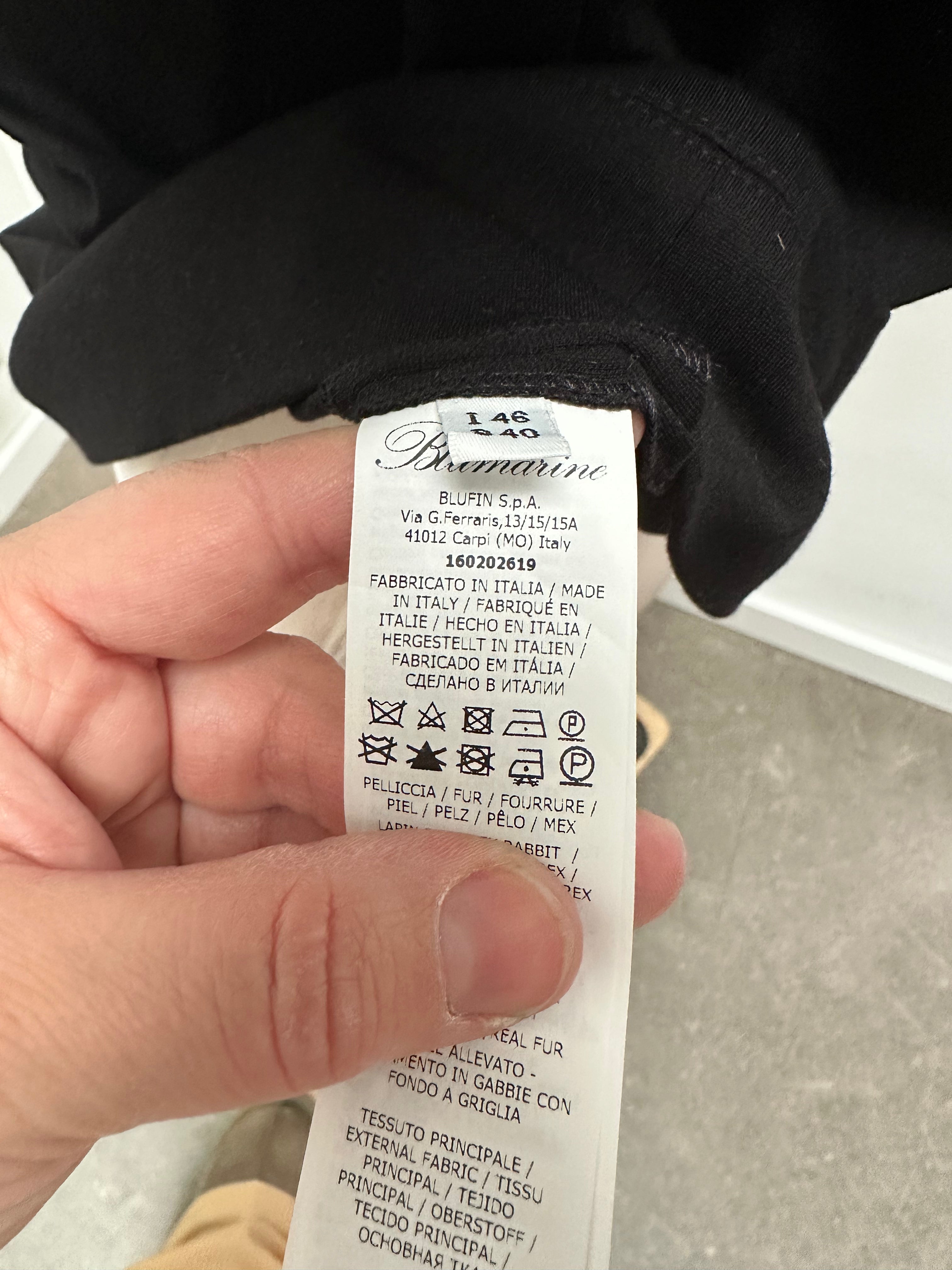 Blumarine zwarte jurk met bonten luipaard details maat 40