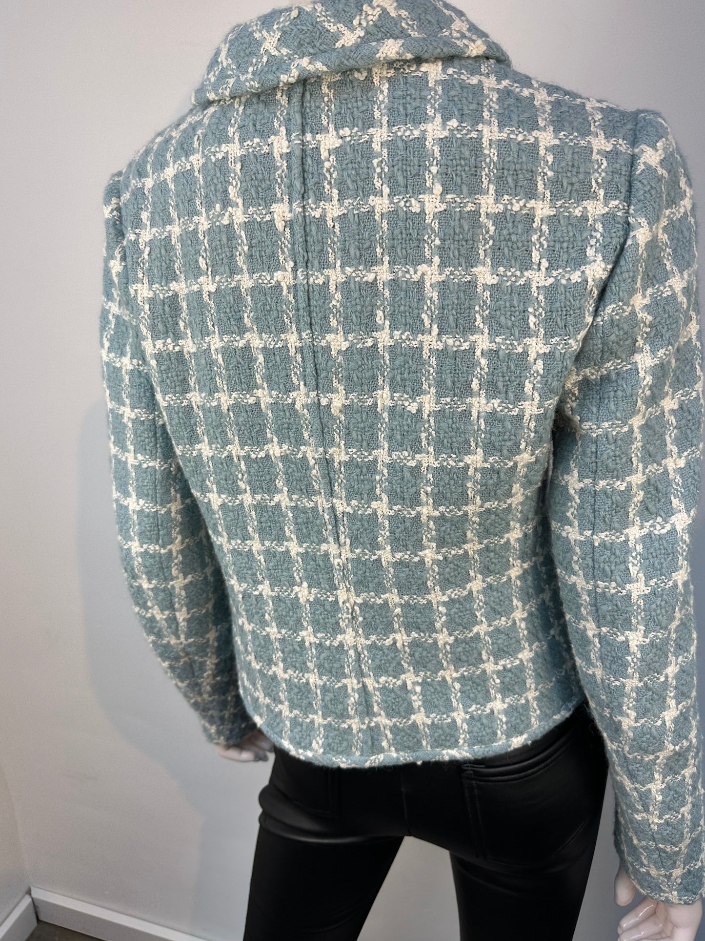 Valentino blauw tweed jasje maat 40 (it 44)