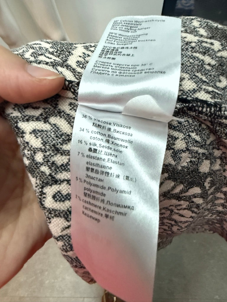 Marc Cain - Vest - luipaardprint, open voorzijde, rode bies - L