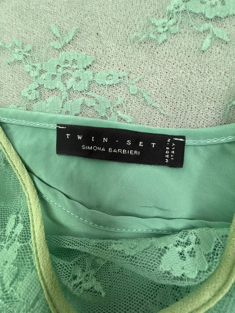 Twin-Set - Top - groen, kant, spaghettibandjes - L