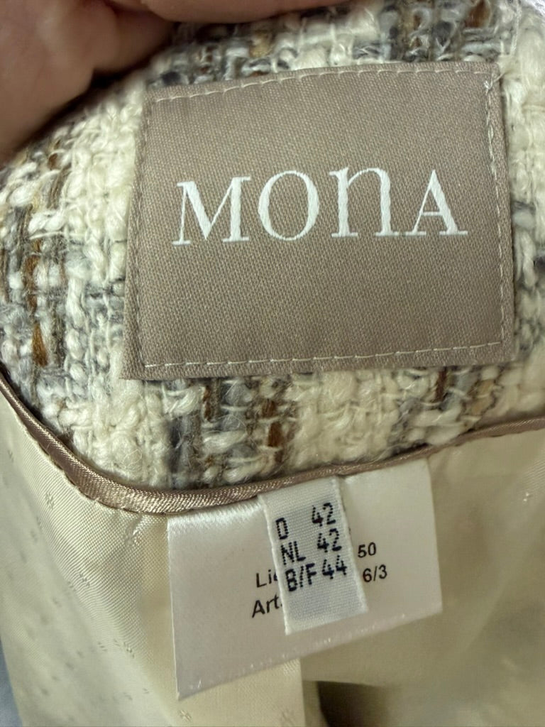 MONA - Blazer - bouclé, ruitpatroon, V-hals - XL