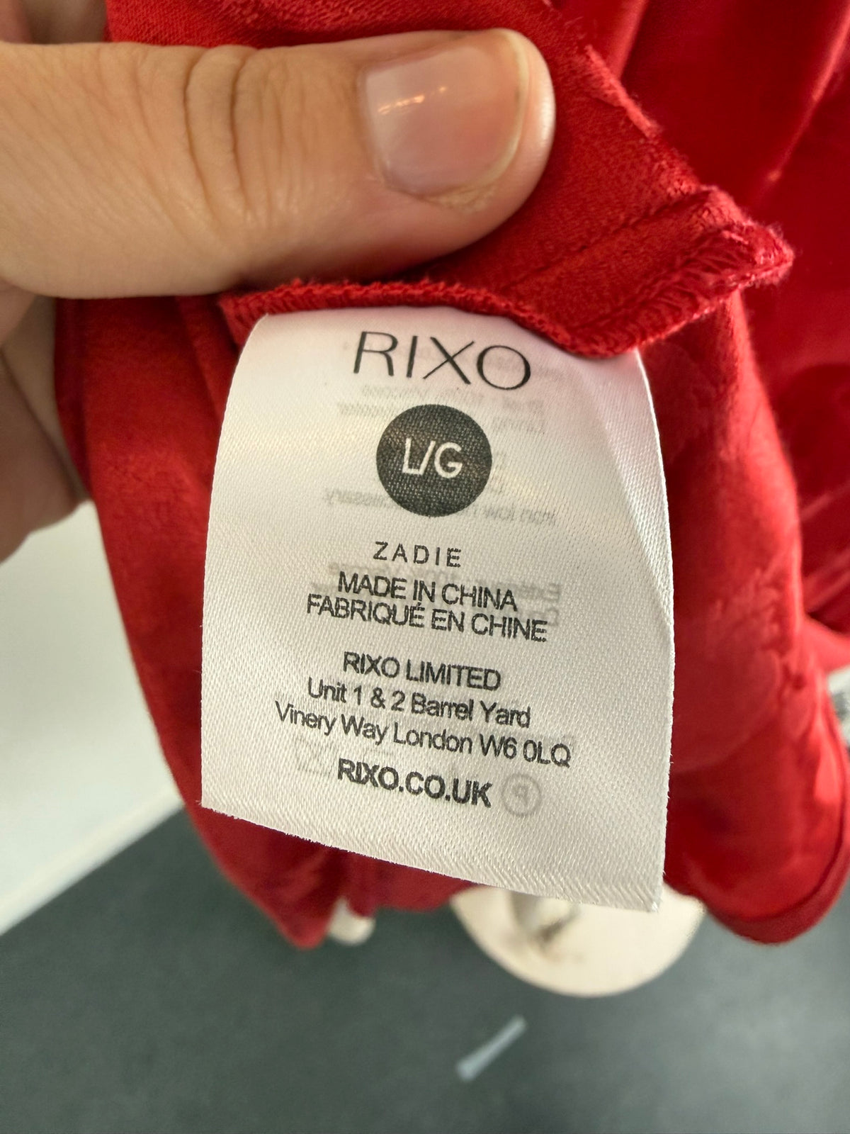 RIXO - Jurk - rood, V-hals, maxi-lengte - L
