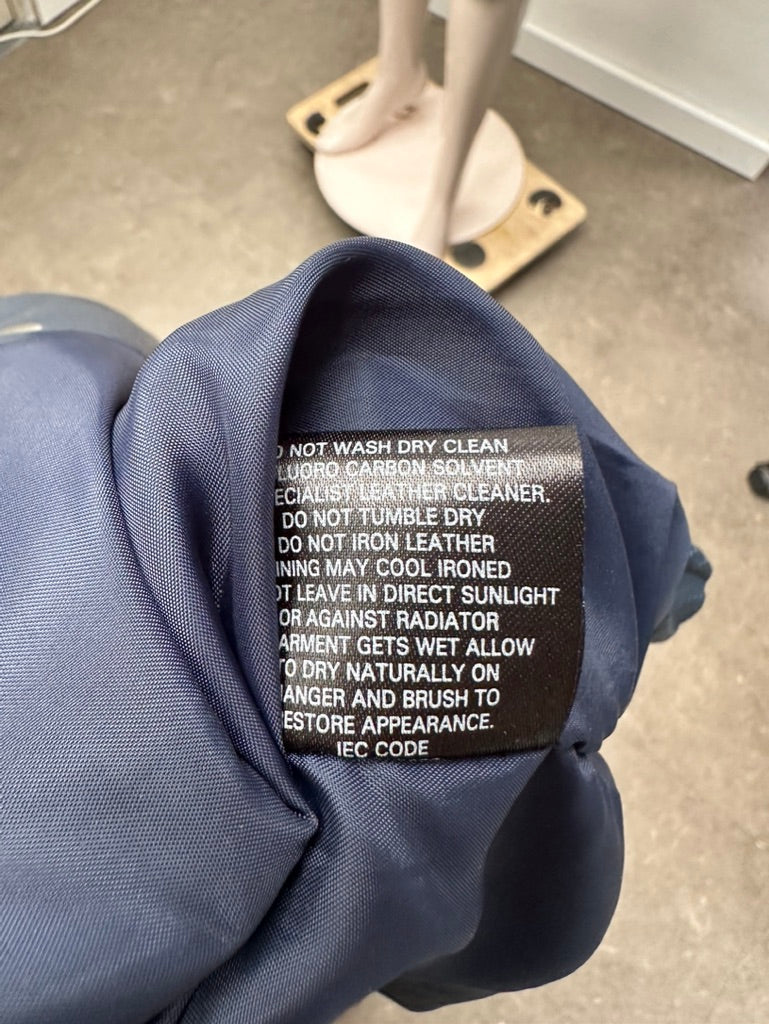 Caroline Biss blauw leren bomberjack maat 36