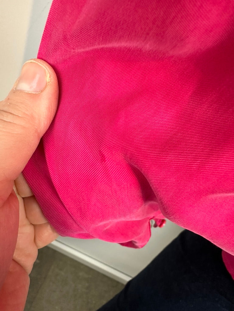 Roze zijden blouse maat M