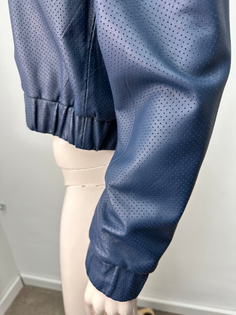 Caroline Biss blauw leren bomberjack maat 36