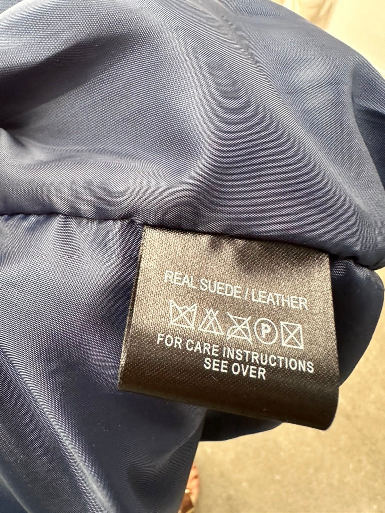 Caroline Biss blauw leren bomberjack maat 36