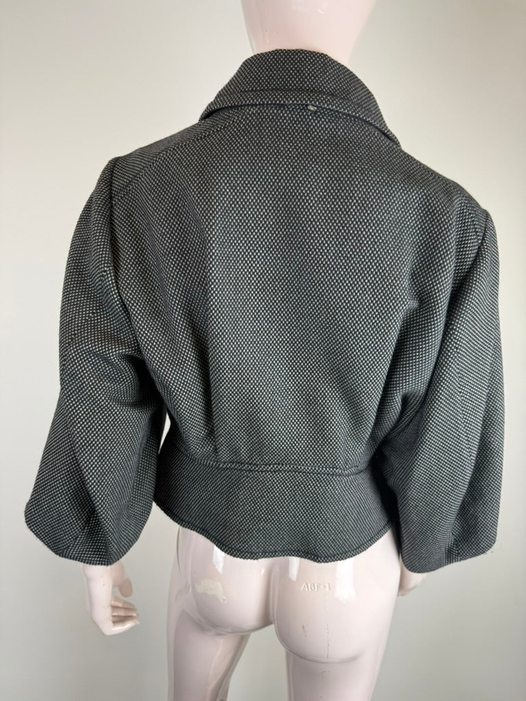 Sportmax tweed jasje - grijs, double-breasted, cropped model - XL