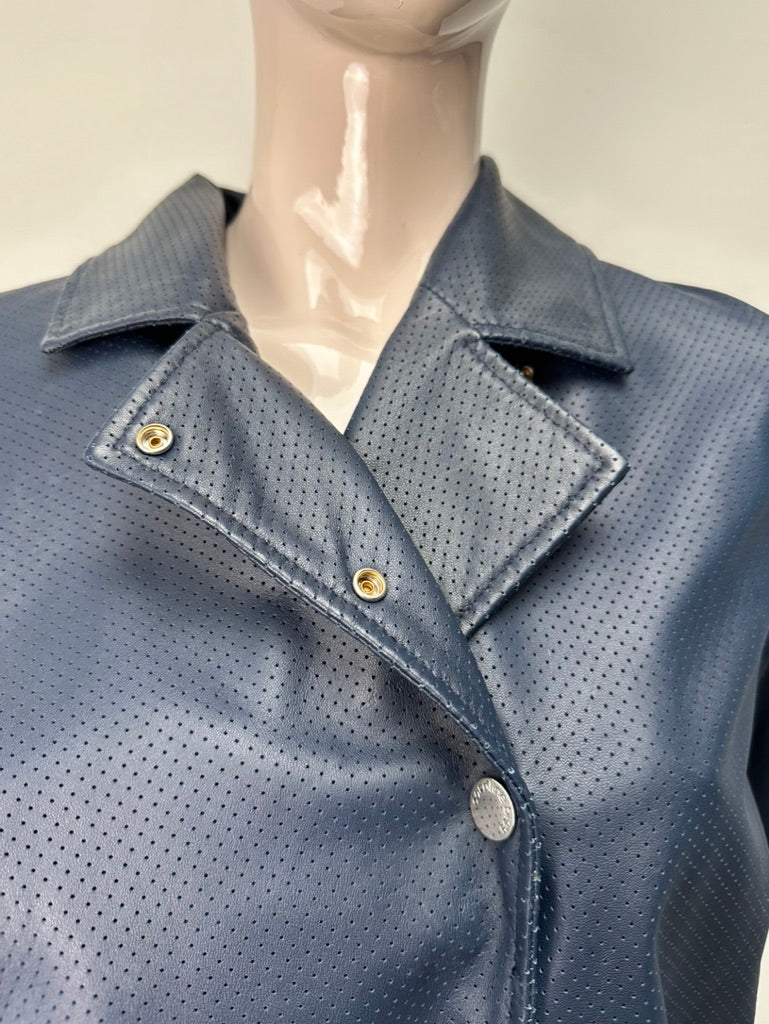 Caroline Biss blauw leren bomberjack maat 36