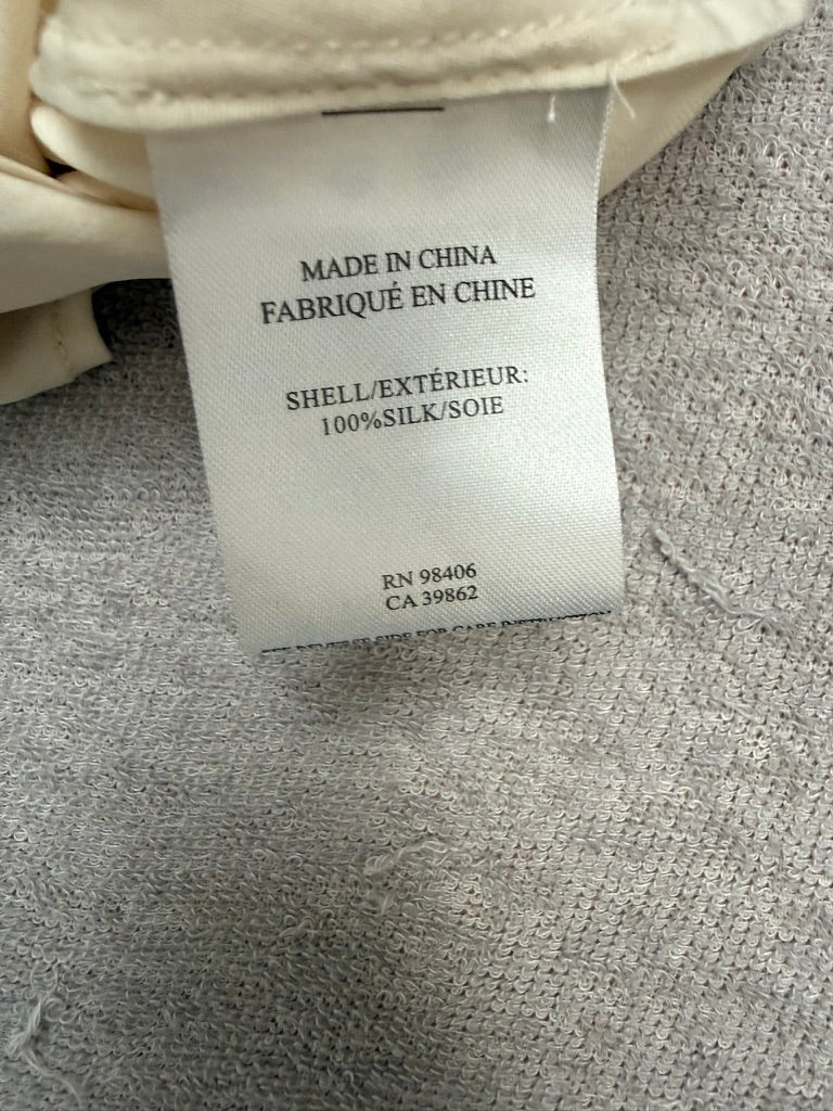 Theory - Blouse - crème, mouwloos, zijde - maat S