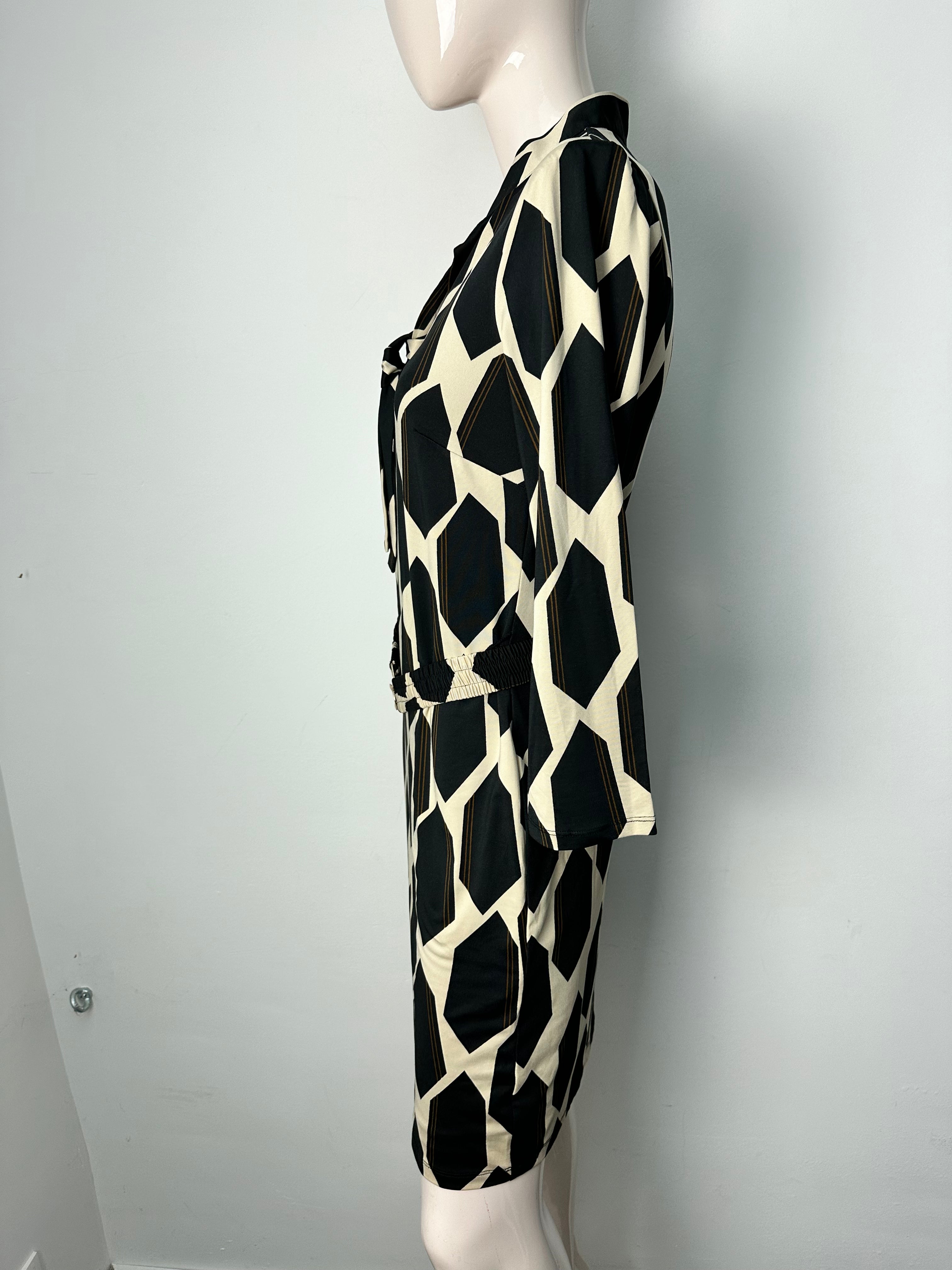 K-design Jurk maat xxs beige; zwart