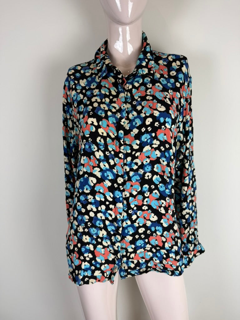 Fabienne Chapot - Blouse - abstracte bloemenprint, lange mouw, knoopsluiting voor - XL