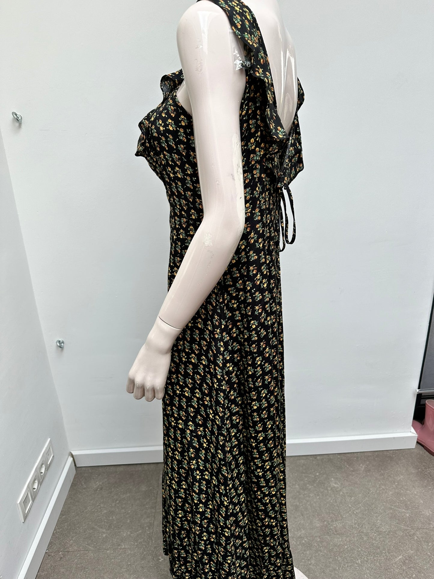 Colourful Rebel lange jurk zwart/geel maat XL