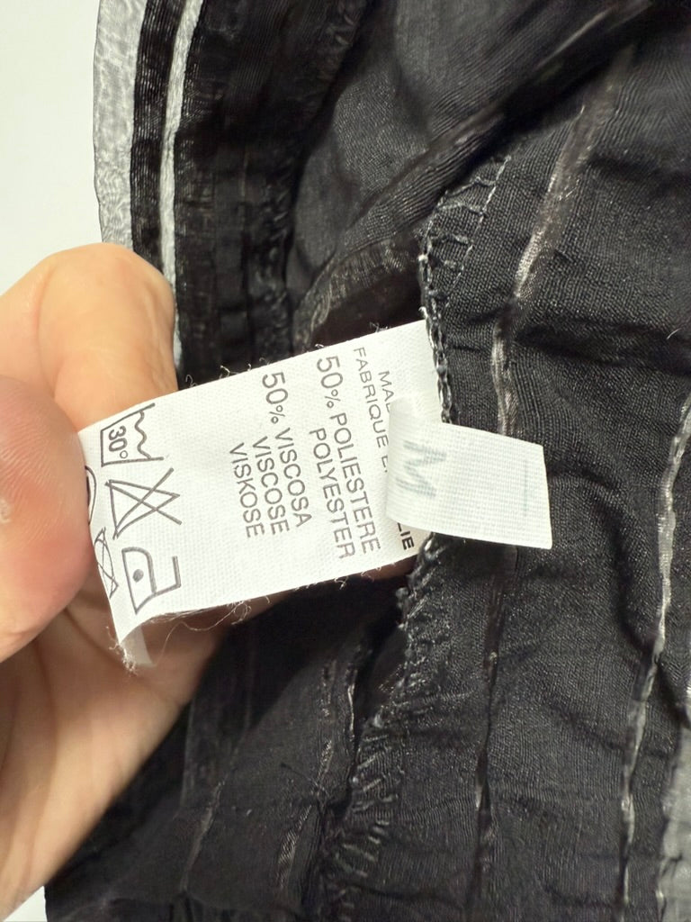 Euromode Italia DESIGN - Blouse - zwart, crinkle, semi-transparant - M