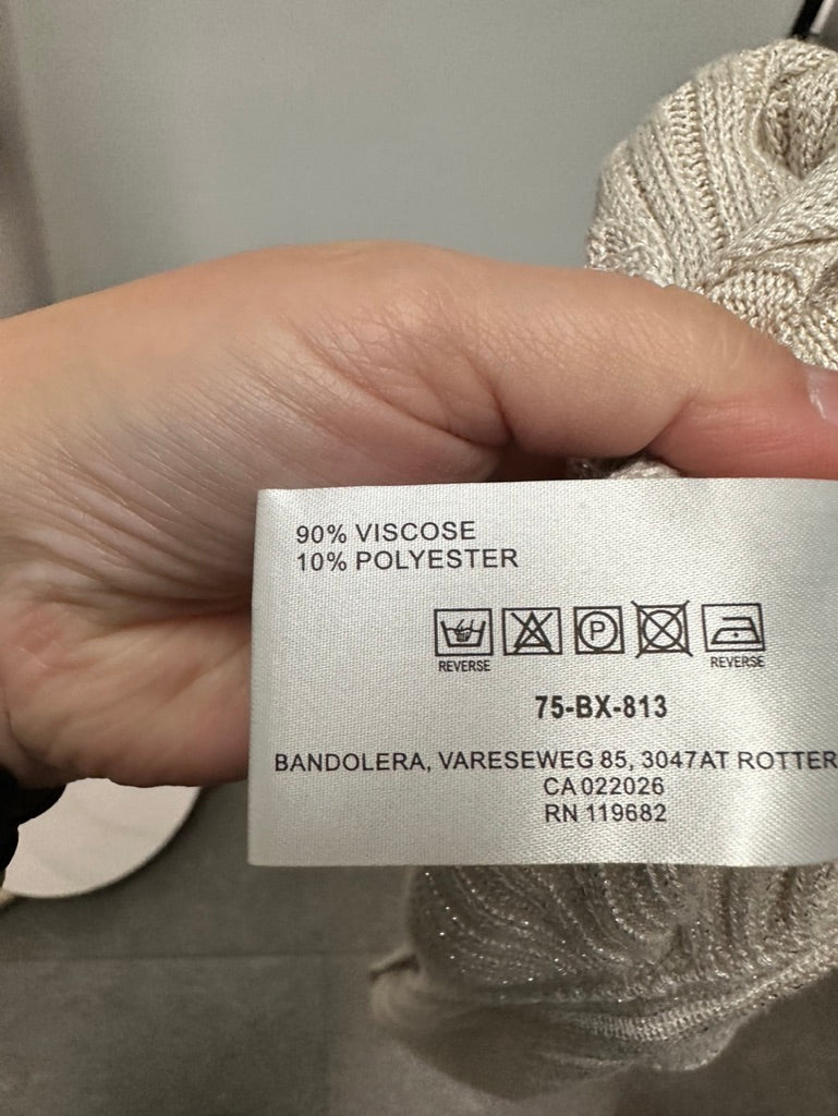 Bandolera - Vestje - beige, bolero model, korte mouwen - L
