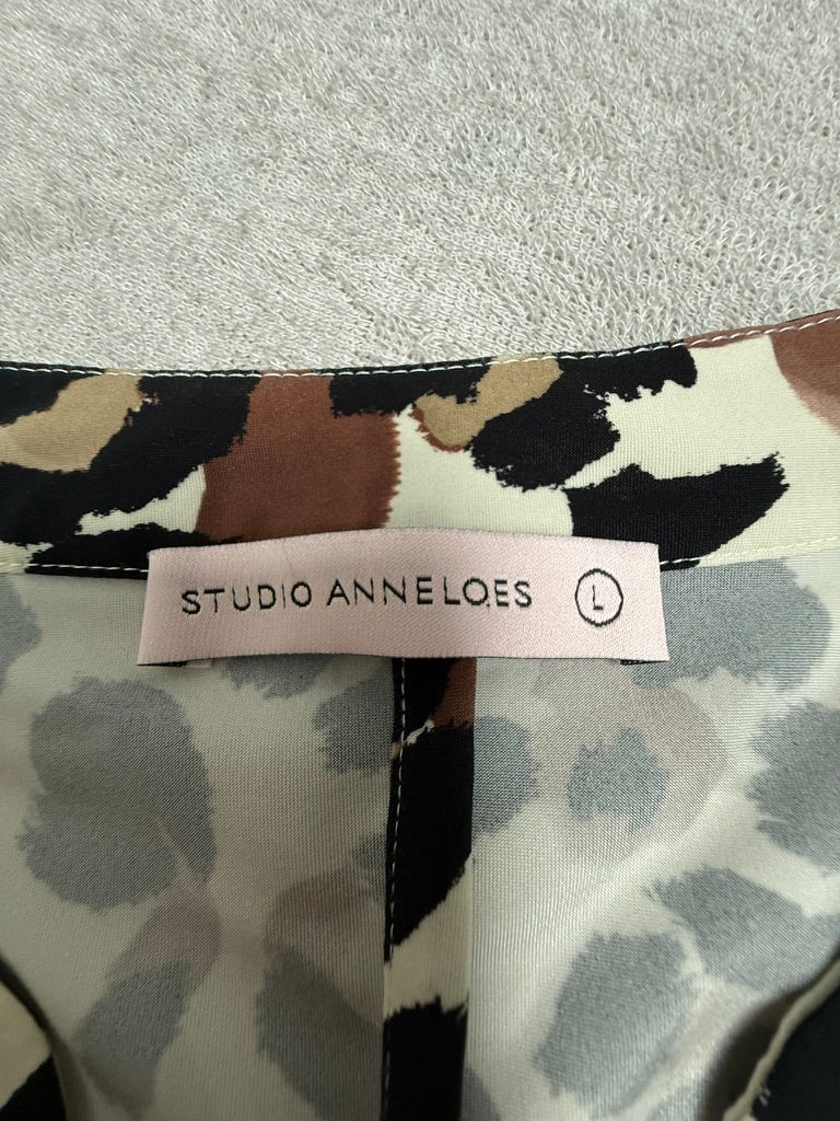 Studio Anneloes Leopard Jurk Maat L – Travelstof Jurk met Luipaardprint in Beige, Zwart en Taupe