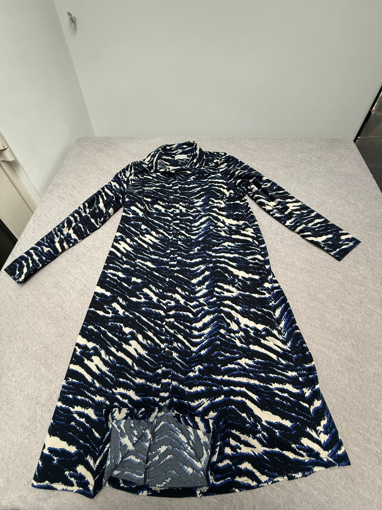 &Co Woman - Jurk - dierenprint, colkraag, doorknoopsluiting - XXL