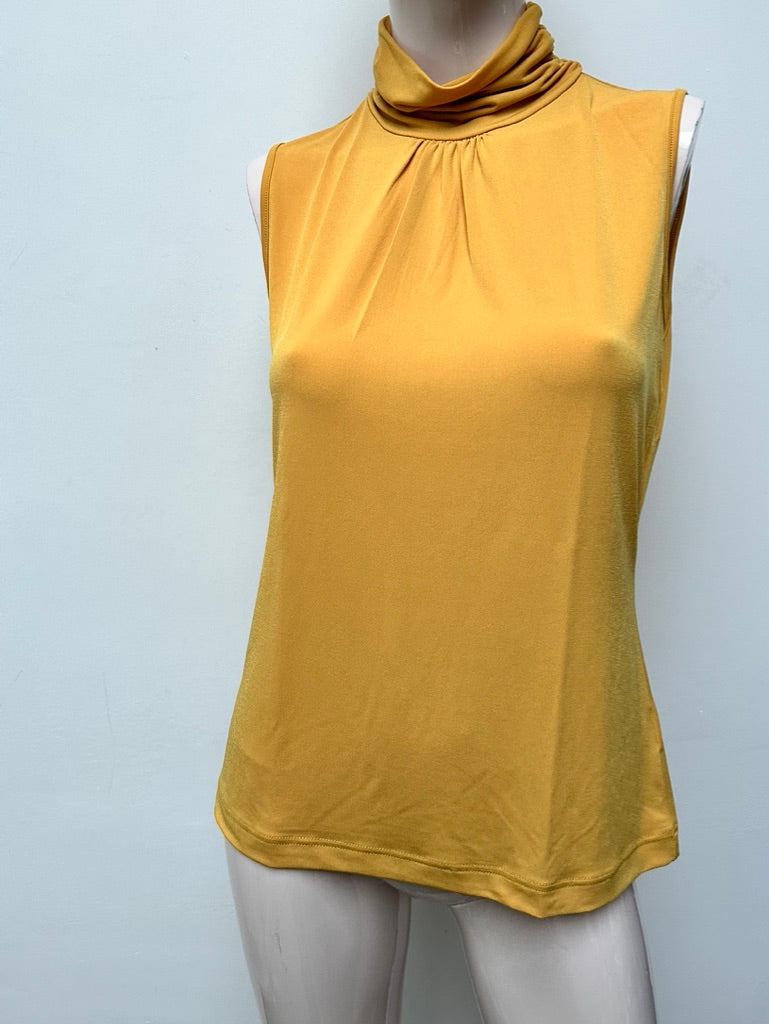 TAIFUN COLLECTION - Top - geel, mouwloos, colhals - L