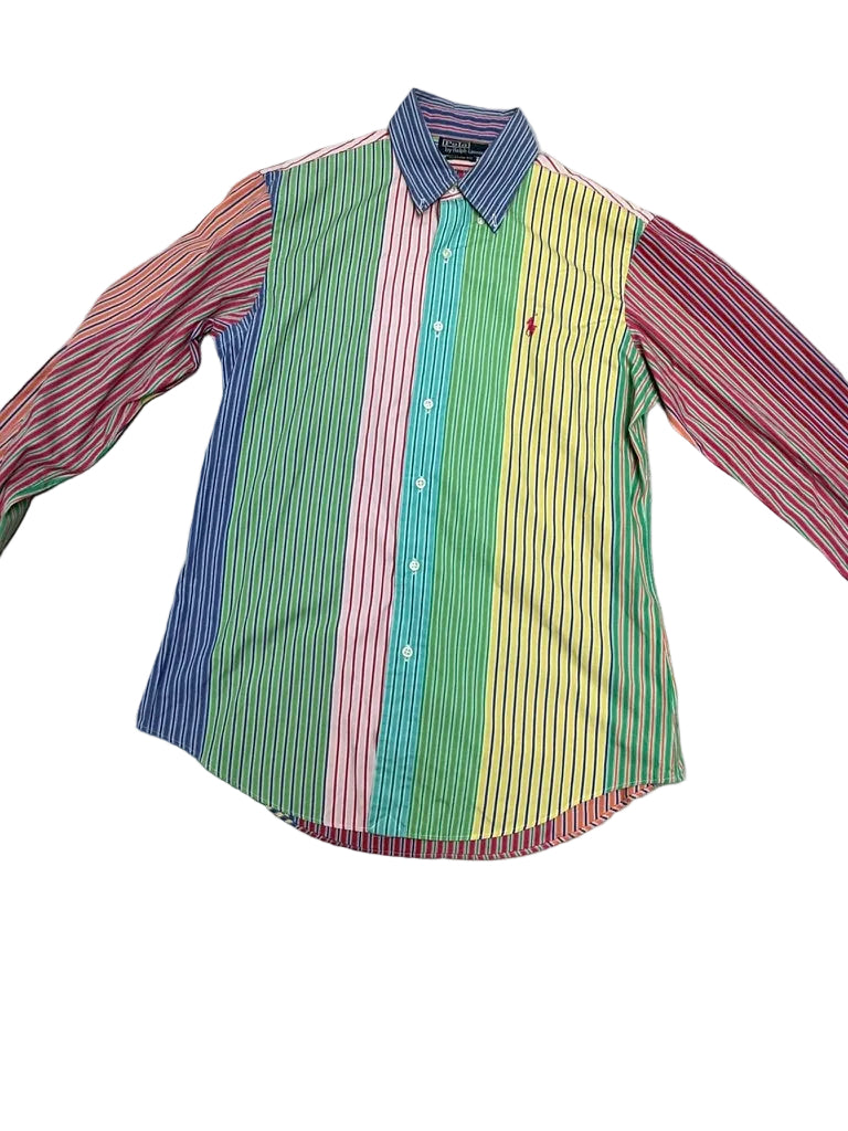 Polo Ralph Lauren Custom Fit Gestreept Overhemd Multicolor –  Blouse Maat M – 100% Katoen
