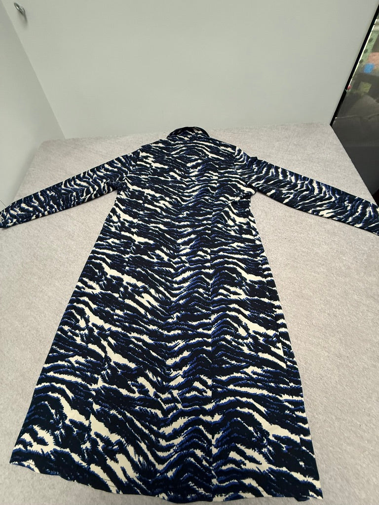 &Co Woman - Jurk - dierenprint, colkraag, doorknoopsluiting - XXL