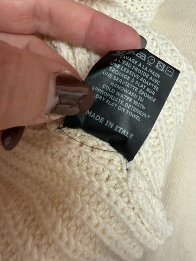 ISABEL MARANT - Trui - crème, opengewerkt patroon, korte mouwen - S