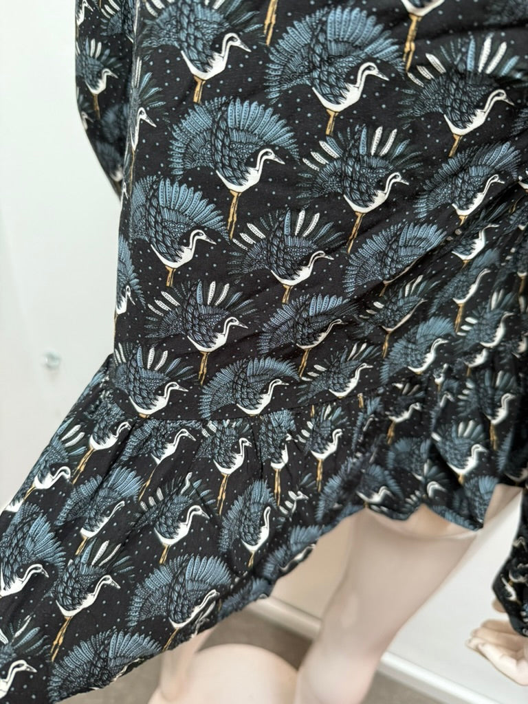 MARIE SIXTINE - Blouse - kraanvogelprint, V-hals, lange mouwen - maat M