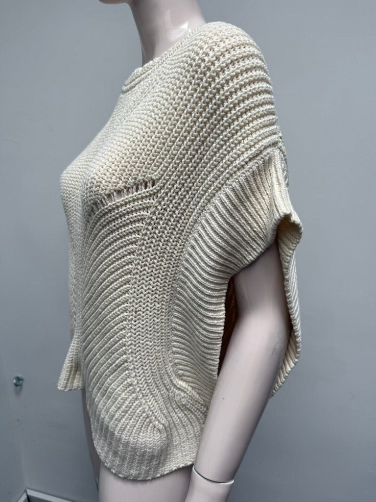 ISABEL MARANT - Trui - crème, opengewerkt patroon, korte mouwen - S