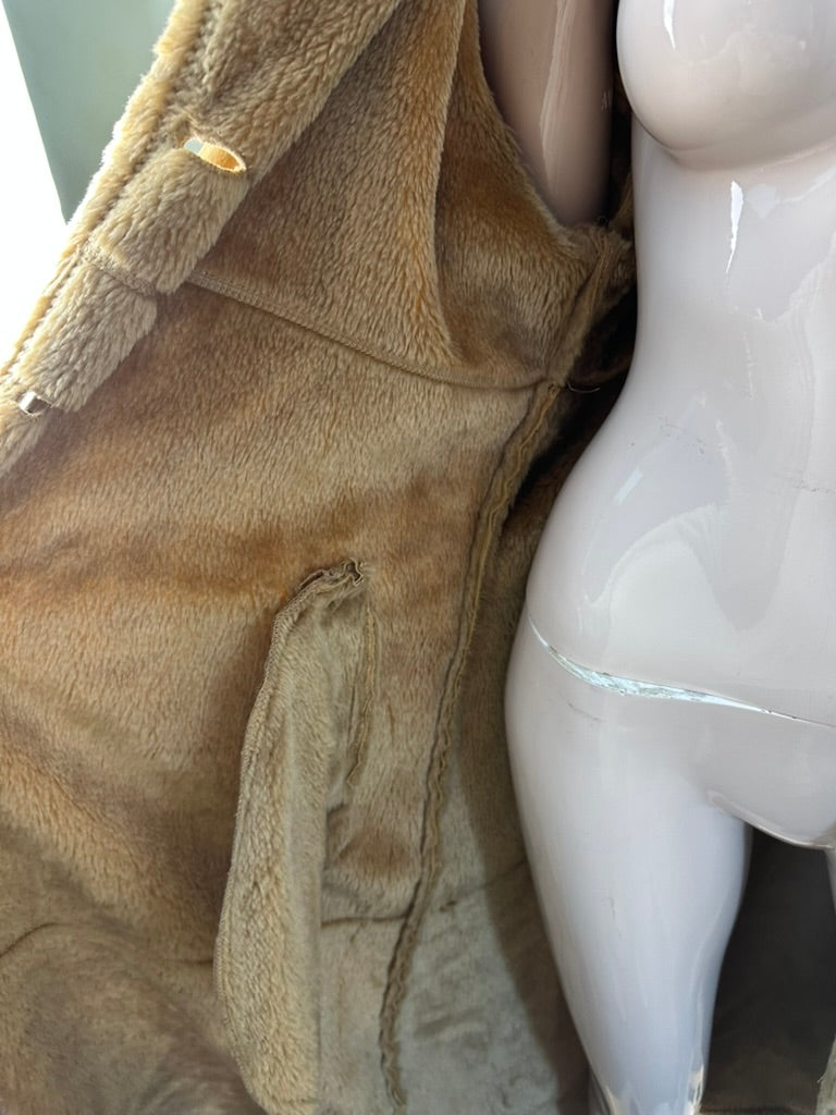 Tex beige lange jas met teddy voering maat XXL