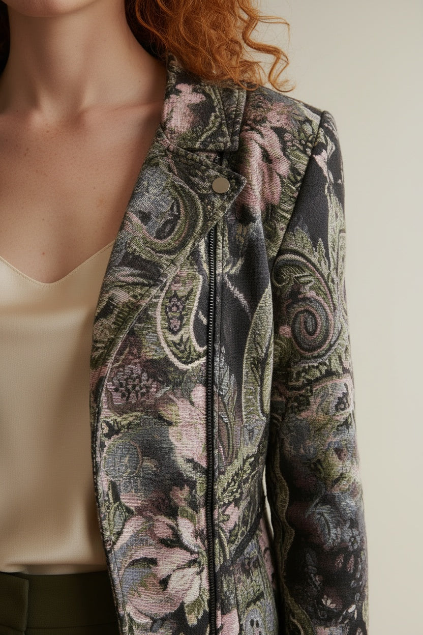 Detail shot of GERRY WEBER Jas maat 36 Multicolor (paars, groen, zwart, roze)