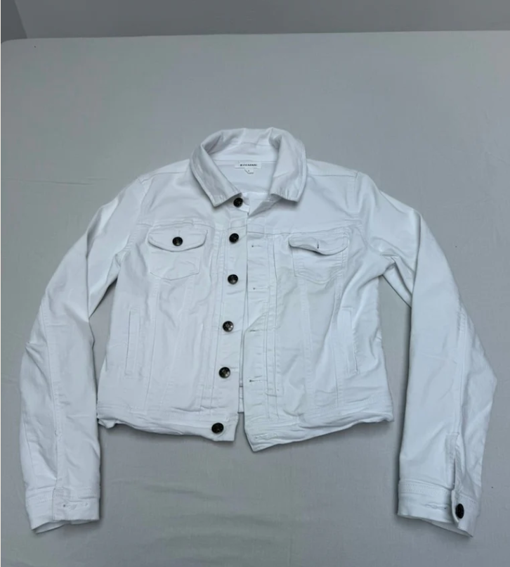 Jas - wit, denim, knoopsluiting