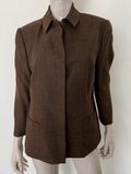 emine’ - Blazer - bruin, verborgen sluiting, opgestikte zakken - XL