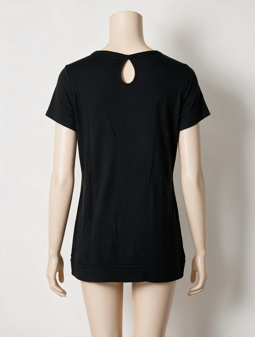 Mayerline Brussels - Blouse - zwart, glinsterende bies, korte mouw - M