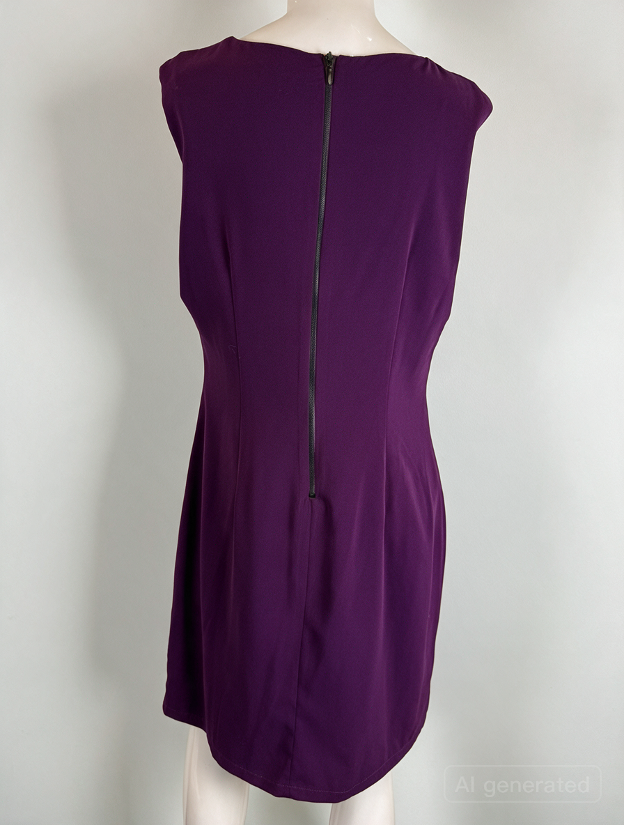 Bel&Bo - Jurk - paars, mouwloos, geplooid detail opzij - XL