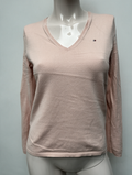 Tommy Hilfiger - Trui - roze, V-hals, fijngebreid - XS