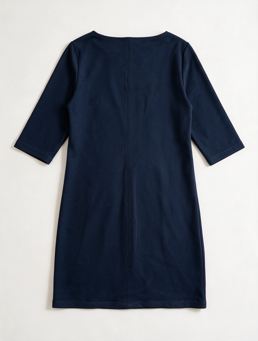 Expresso - Jurk - donkerblauw, driekwart mouwen, contraststrepen - S