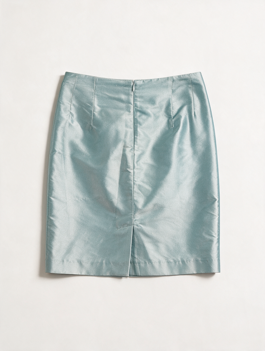 Purdey - Rok - lichtblauw, satijnachtige glans, knielengte - S