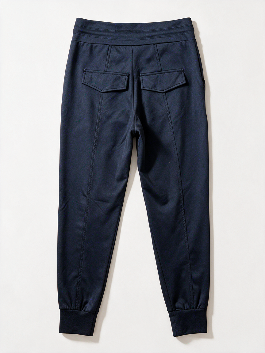 Angelle Milan - Broek - donkerblauw, joggingbroek, elastische taille met trekkoord - S