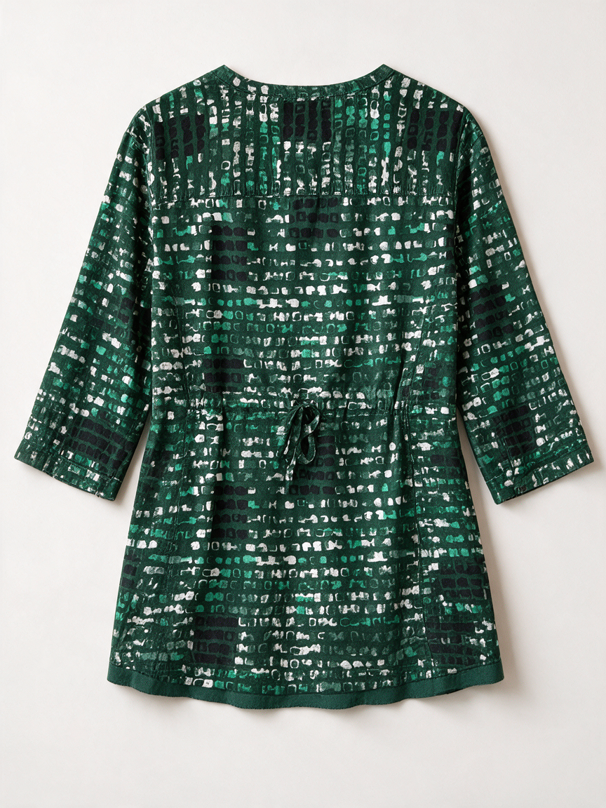 CECIL - Blouse - groen, abstract patroon, driekwart mouw - L
