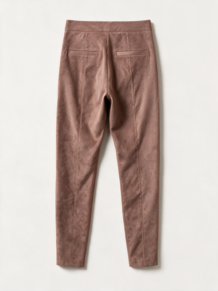 JOSH V - Broek - roze, suède-look, decoratieve knopen